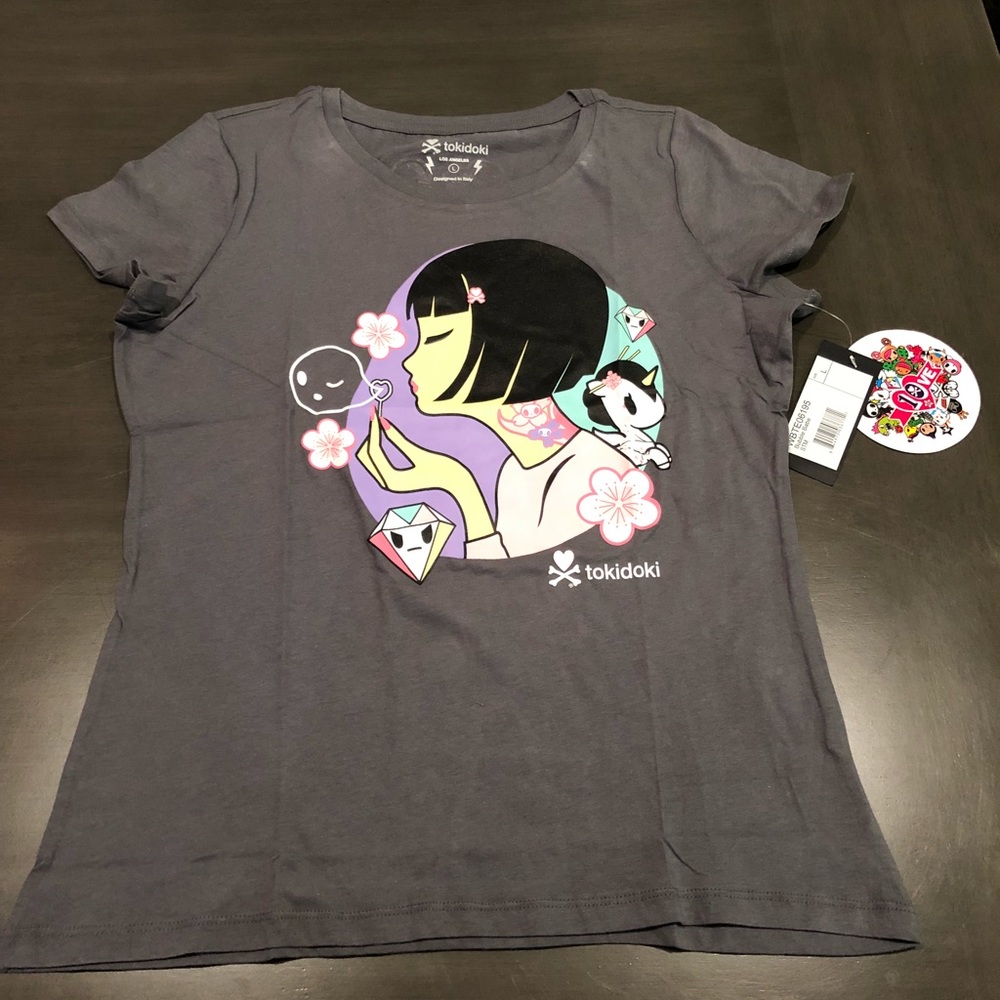 Tokidoki Large Gray Bubble Babe cotton shirt